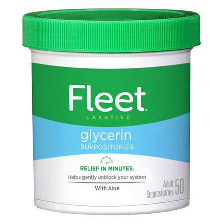 Fleet Glycerin Laxative-Laxative Fleet Suppository 50 per Box 2 Gram Strength Glycerin