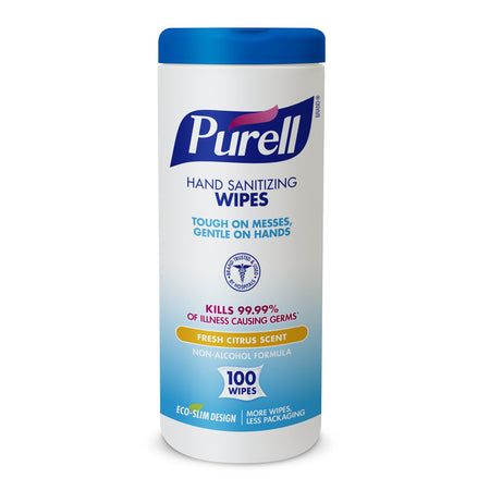 Purell Sanitizing Skin Wipe-Hand Sanitizing Wipe Purell 100 Count BZK (Benzalkonium Chloride) Wipe Canister