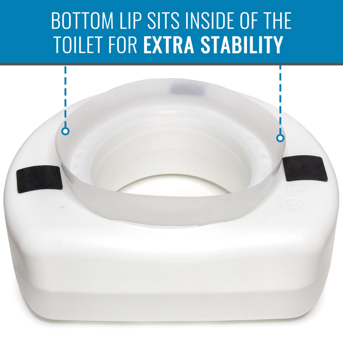 HealthSmart Raised Toilet Seat, 14-1/2 x 15 Inch-Raised Toilet Seat HealthSmart 5 Inch Height White 250 lbs. Weight Capacity.