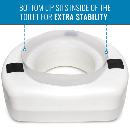 HealthSmart Raised Toilet Seat, 14-1/2 x 15 Inch-Raised Toilet Seat HealthSmart 5 Inch Height White 250 lbs. Weight Capacity.