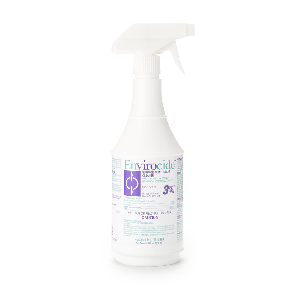Envirocide Surface Disinfectant Cleaner-Envirocide Surface Disinfectant Cleaner Broad Spectrum Pump Spray Liquid 24 oz. Bottle Alcohol Scent NonSterile