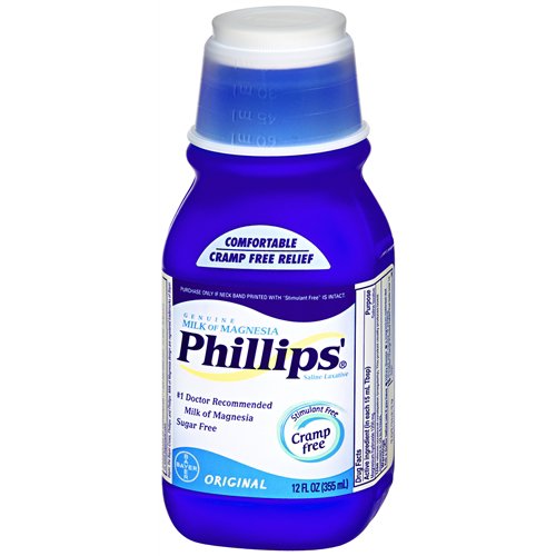 Phillips'� Milk of Magnesia Laxative-Laxative Phillips'� Milk of Magnesia Original Flavor Liquid 12 oz. 400 mg / 5 mL Strength Magnesium Hydroxide