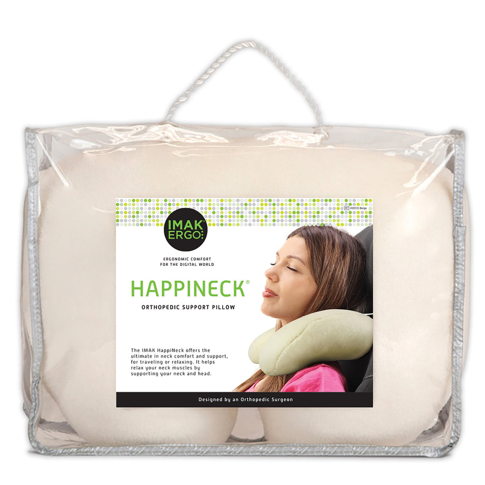 IMAK Ergo Happineck Crescent Neck Pillow, Beige-Crescent Neck Pillow IMAK HappiNeck Beige Reusable
