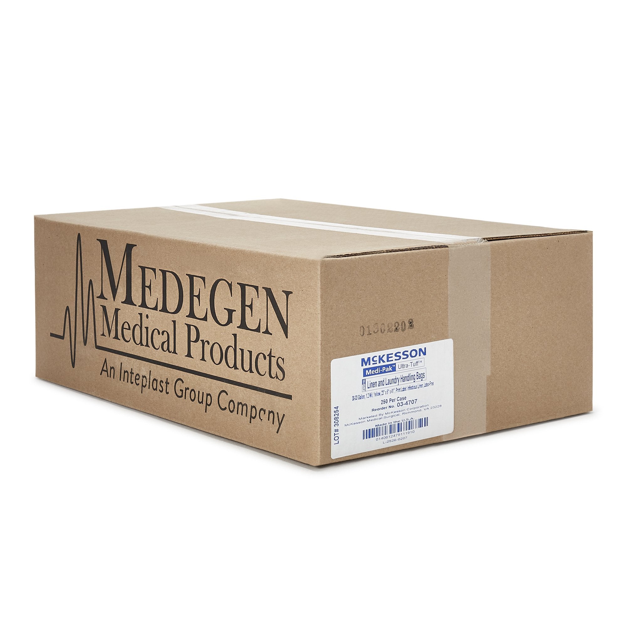 McKesson Biohazard Laundry Bags, 1.2 mil-Biohazard Laundry Bag McKesson 30 to 33 gal. Yellow Bag 8 X 23 X 41 Inch