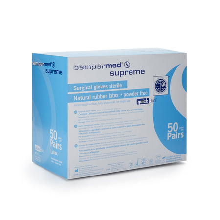 Sempermed Supreme Latex Surgical Glove, Size 8, Ivory-Surgical Glove Sempermed Supreme Size 8 Sterile Latex Standard Cuff Length Fully Textured Ivory Not Chemo Approved
