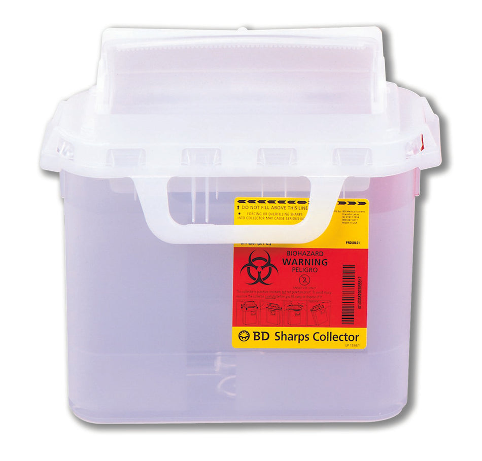 BD� Sharps Container, 5.4 Quart, 11-7/10 x 16-3/5 x 4-1/2 Inch-Sharps Container BD� Gardian Pearl Base 11-7/10 H X 16-3/5 W X 4-1/2 D Inch Horizontal Entry 1.35 Gallon