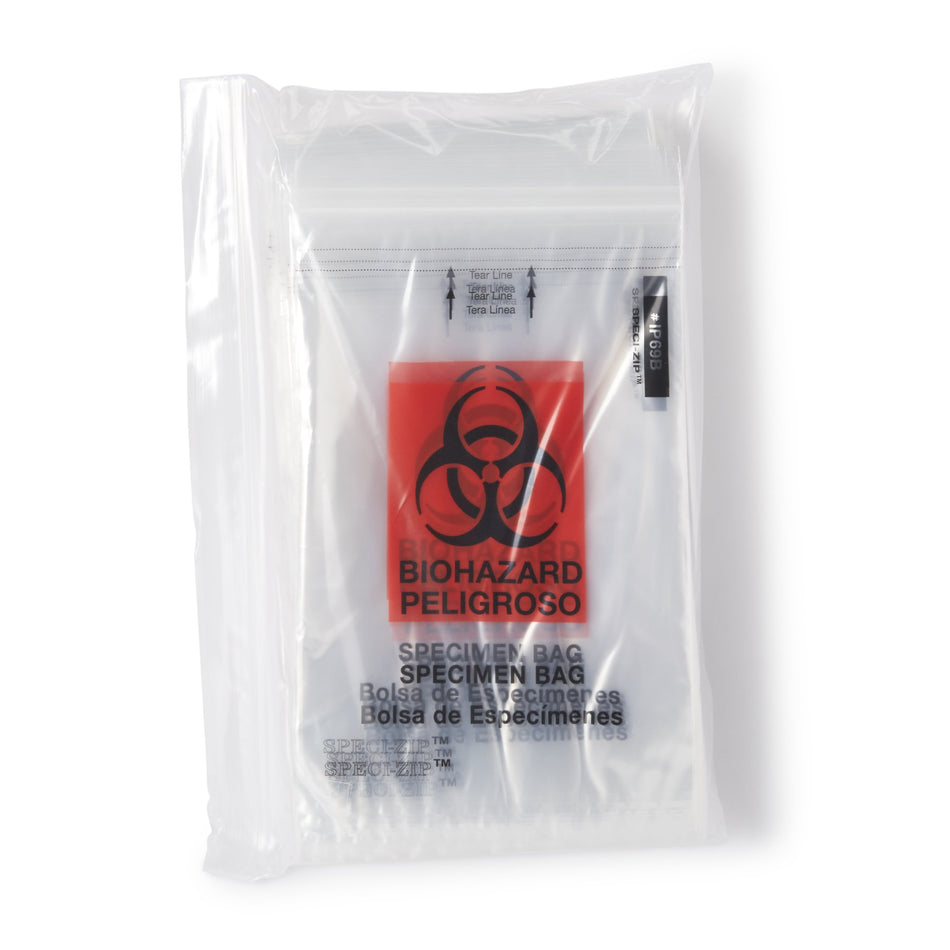 Speci-Zip® Specimen Transport Bag with Document Pouch, Zip Closure, 6 x 9 Inch