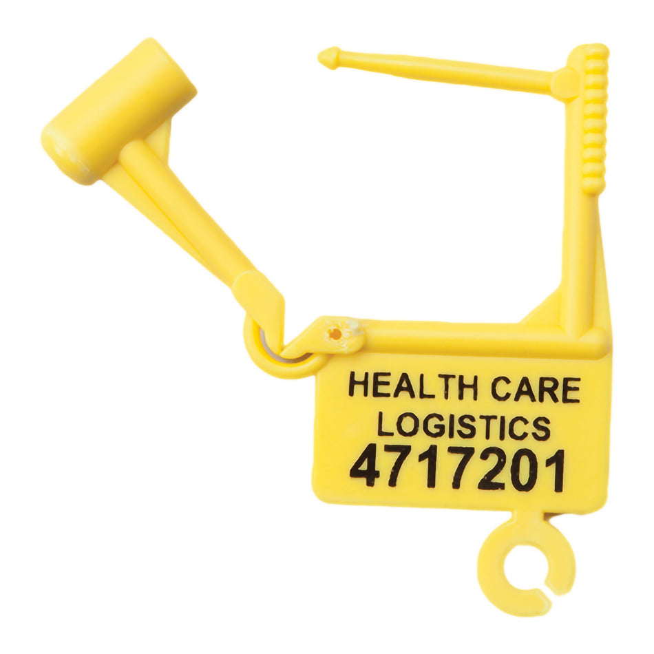 Spring-Lok Padlock Seal-Padlock Seal Health Care Logistics Numbered Yellow Plastic 1-1/2 X 1-7/8 Inch