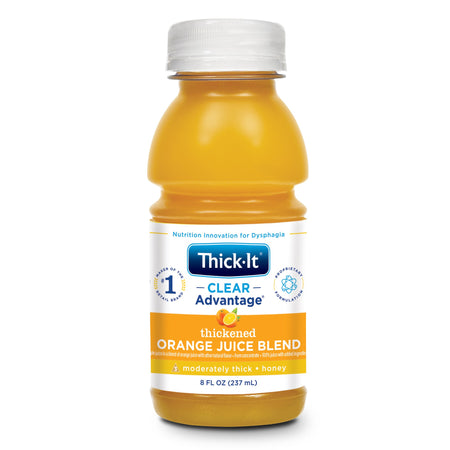Thick-It Clear Advantage Honey Consistency Orange Thickened Beverage, 8 oz. Bottle-Thickened Beverage Thick-It Clear Advantage 8 oz. Bottle Orange Flavor Liquid IDDSI Level 3 Moderately Thick/Liquidized