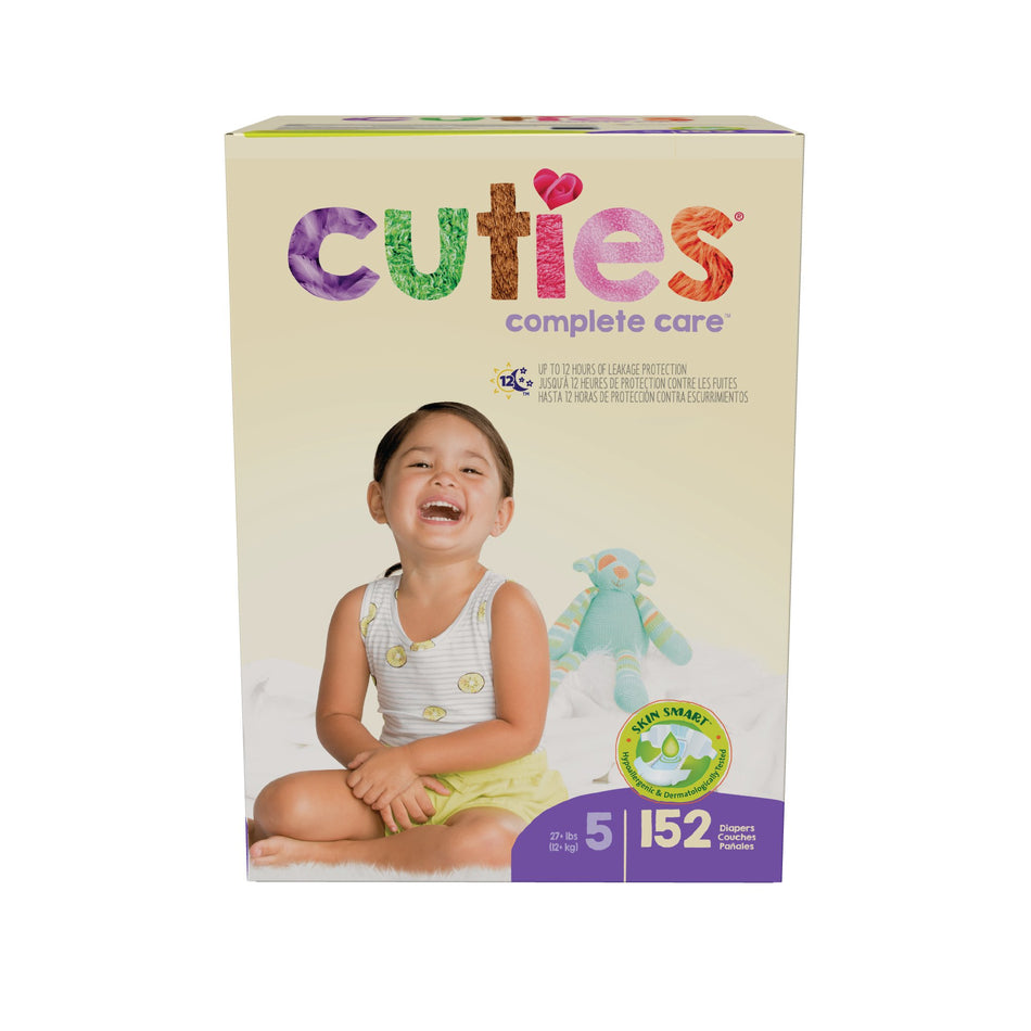 Cuties Complete Care Diaper, Size 5, 152 per Box-Unisex Baby Diaper Cuties Complete Care Size 5 Disposable Heavy Absorbency