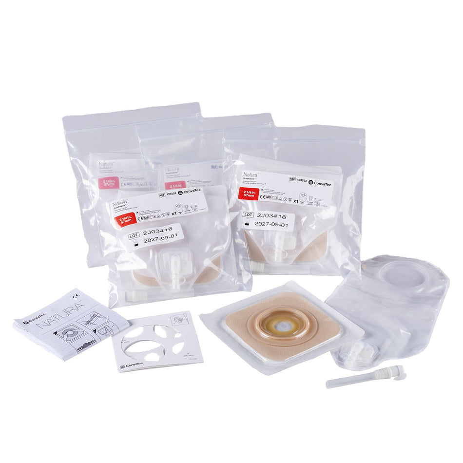 Ostomy Pouch Natura™ One-Piece System Trim To Fit 2-1/4 Inch Stoma Drainable