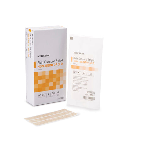 McKesson Nonreinforced Skin Closure Strip, 1/2 x 4 in. - Wound Closure>Skin Closure Strips - McKesson Brand