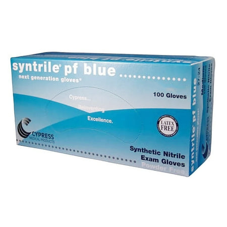 Syntrile pf Nitrile Exam Glove, Extra Large, Blue-Exam Glove Syntrile pf X-Large NonSterile Nitrile Standard Cuff Length Fully Textured Blue Not Rated