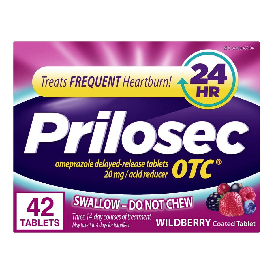 Prilosec OTC Acid Reducer Tablets Wildberry-Antacid Prilosec OTC 20 mg Strength Tablet 42 per Box