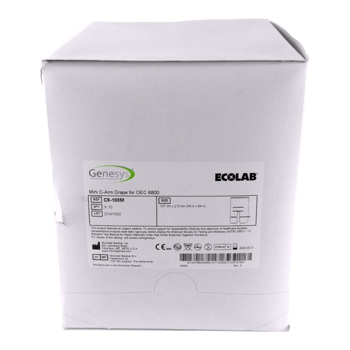 Genesys™/Ecolab® Mini C-Arm Drape for GE OEC 6800, 54 x 84 Inch - Textiles>Equipment Drapes and Covers - Medline