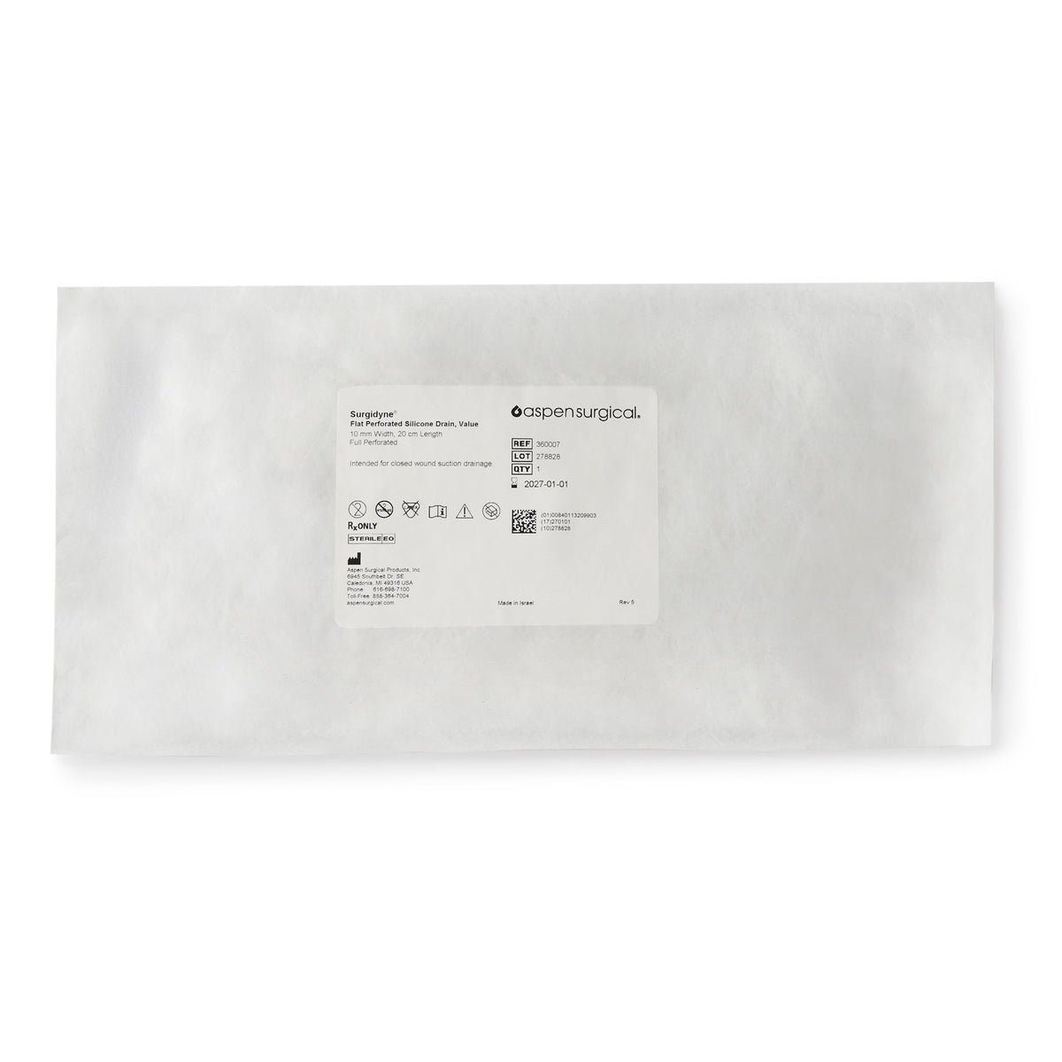 McKesson Wound Drain Tube, 10 Fr., 20-centimeter Length-Wound Drain Tube McKesson Brand Silicone 10 Fr. Size Sterile