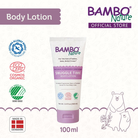 Bambo Nature Snuggle Time Body Lotion, 100 mL tube-Baby Lotion Bambo Nature Snuggle Time 3.4 oz. Tube Unscented Lotion
