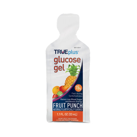 TRUEplus Fruit Punch Glucose Supplement-Glucose Supplement TRUEplus 1.1 oz. Gel Fruit Punch Flavor