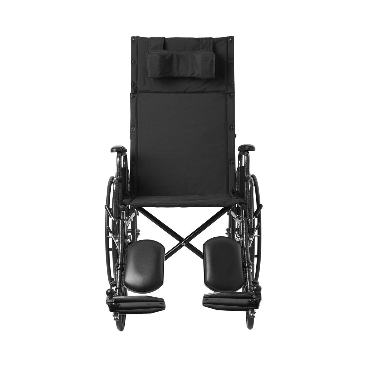 McKesson Reclining Wheelchair, 20-Inch Seat Width-Reclining Wheelchair McKesson Desk Length Arm Swing-Away Elevating Legrest Black Upholstery 20 Inch Seat Width Adult 350 lbs. Weight Capacity