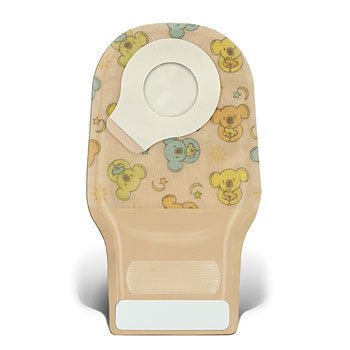 Little Ones Two-Piece Drainable Teddy Bear Design Ostomy Pouch, 8 Inch Length, 1/5 to 1 Inch Stoma-Ostomy Pouch Little Ones Two-Piece System 8 Inch Length 1/5 to 1-1/4 Inch Stoma Drainable