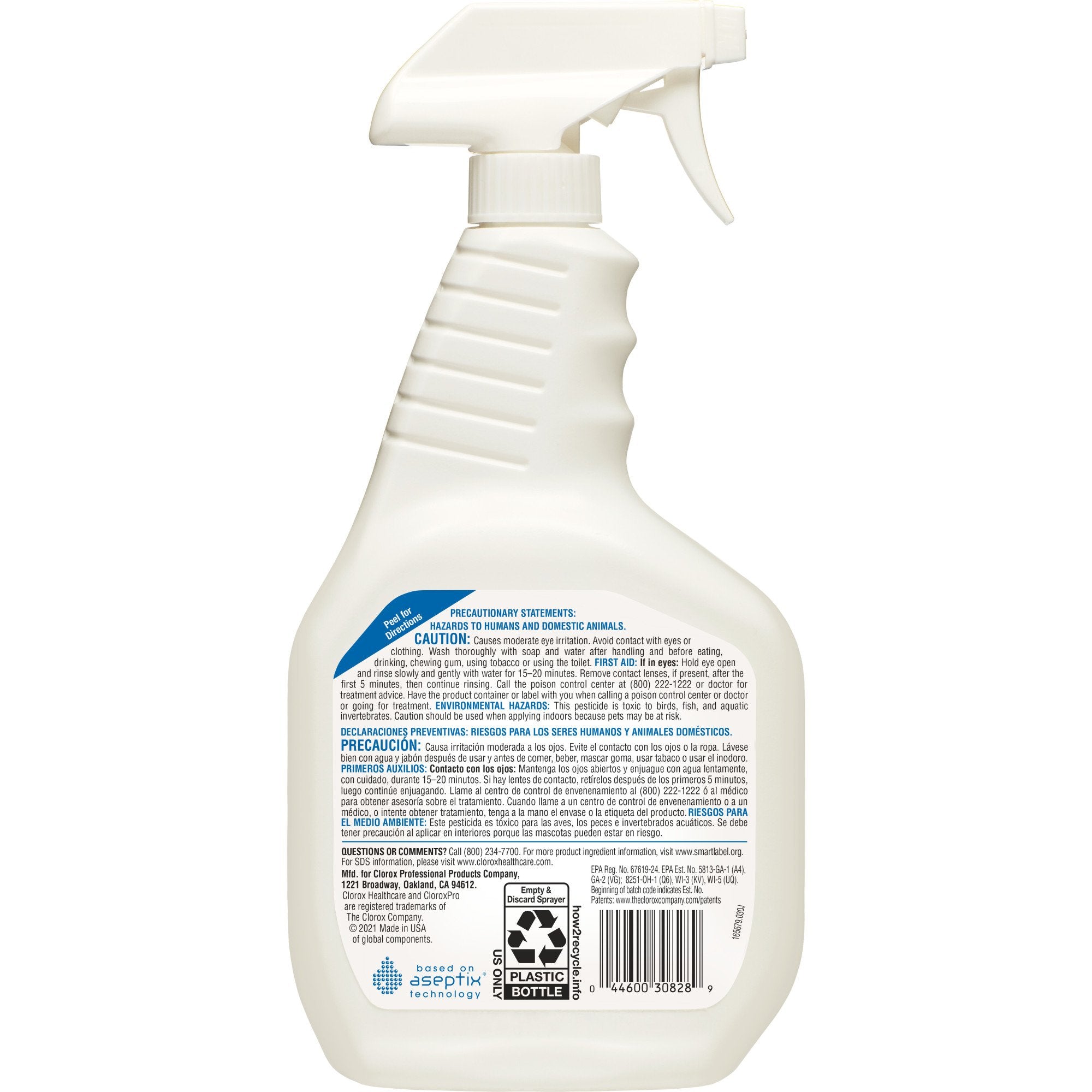 Clorox Healthcare Hydrogen Peroxide Cleaner Disinfectant, Spray Bottle, 32 oz.-Clorox Healthcare Surface Disinfectant Cleaner Premoistened Hydrogen Peroxide Based Pump Spray Liquid 32 oz. Bottle Unscented NonSterile