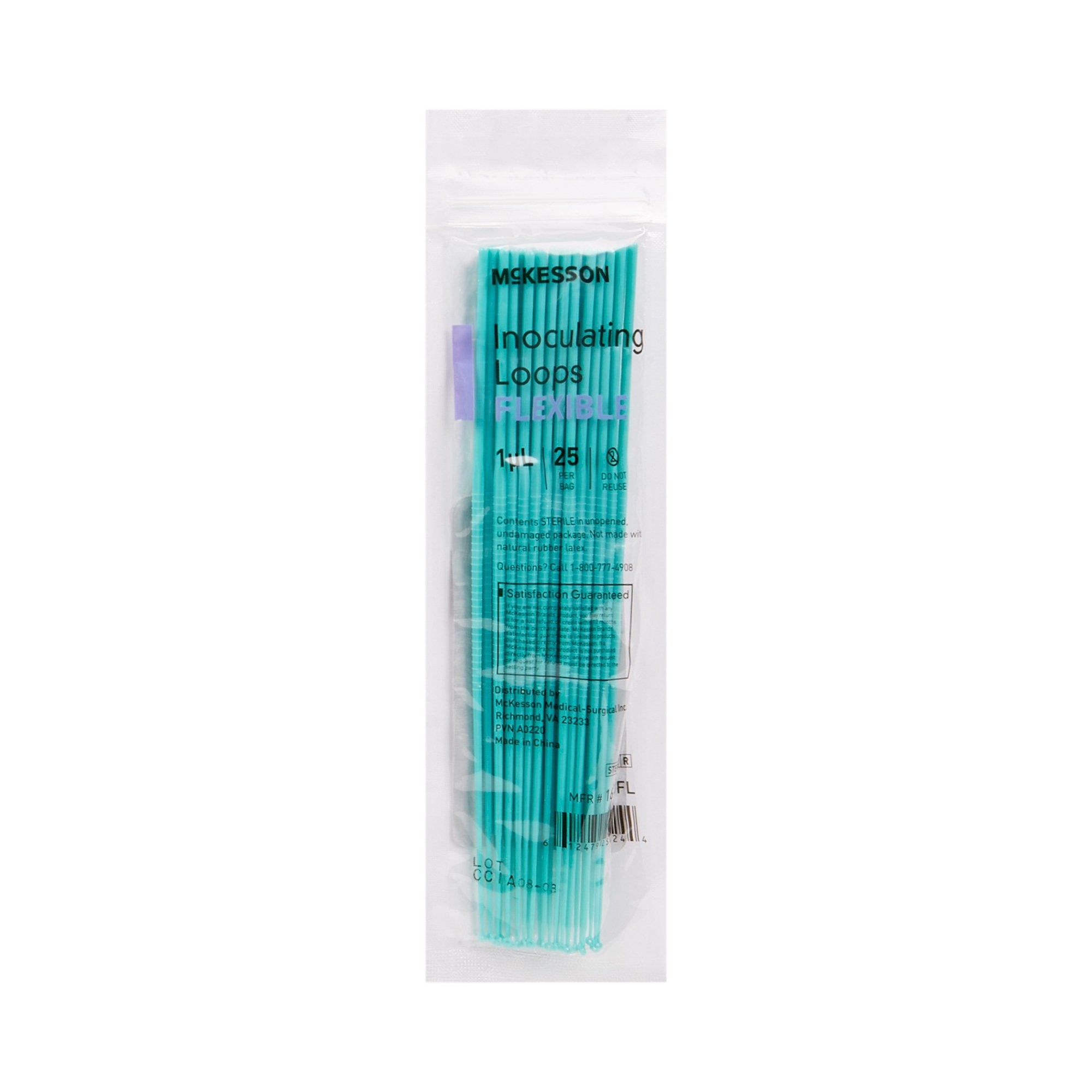McKesson Inoculating Loop, Light Green,1 ?L, 20-Centimeter Length-Inoculating Loop McKesson 1 L High Impact Polystyrene Integrated Handle Sterile