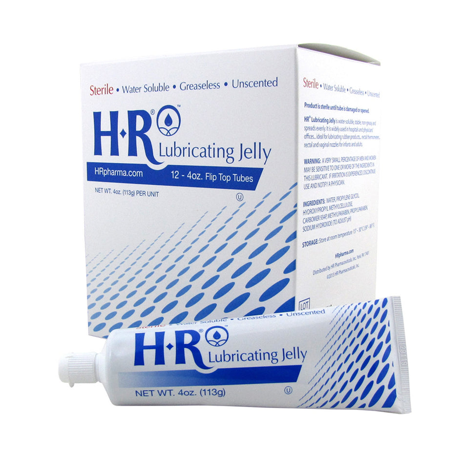 HR Lubricating Jelly, 4-ounce tube-Lubricating Jelly HR 4 oz. Tube Sterile