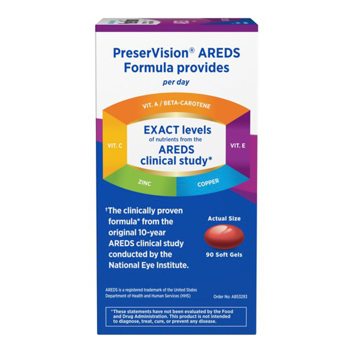 Bausch + Lomb PreserVision AREDS 2 + Multivitamin Soft Gels-Vitamin Supplement PreserVision Areds Softgel 100 per Bottle