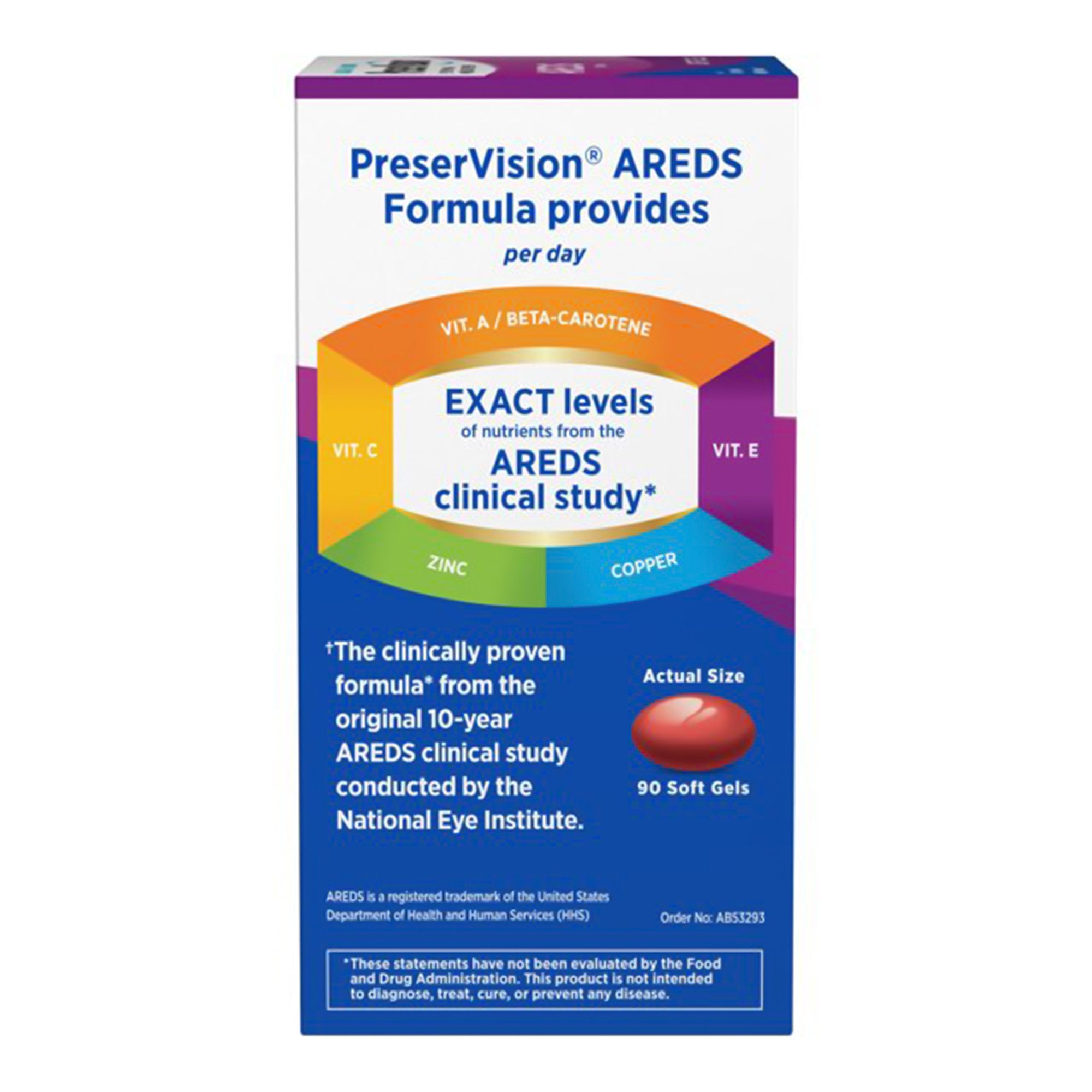 Bausch + Lomb PreserVision AREDS 2 + Multivitamin Soft Gels-Vitamin Supplement PreserVision Areds Softgel 100 per Bottle