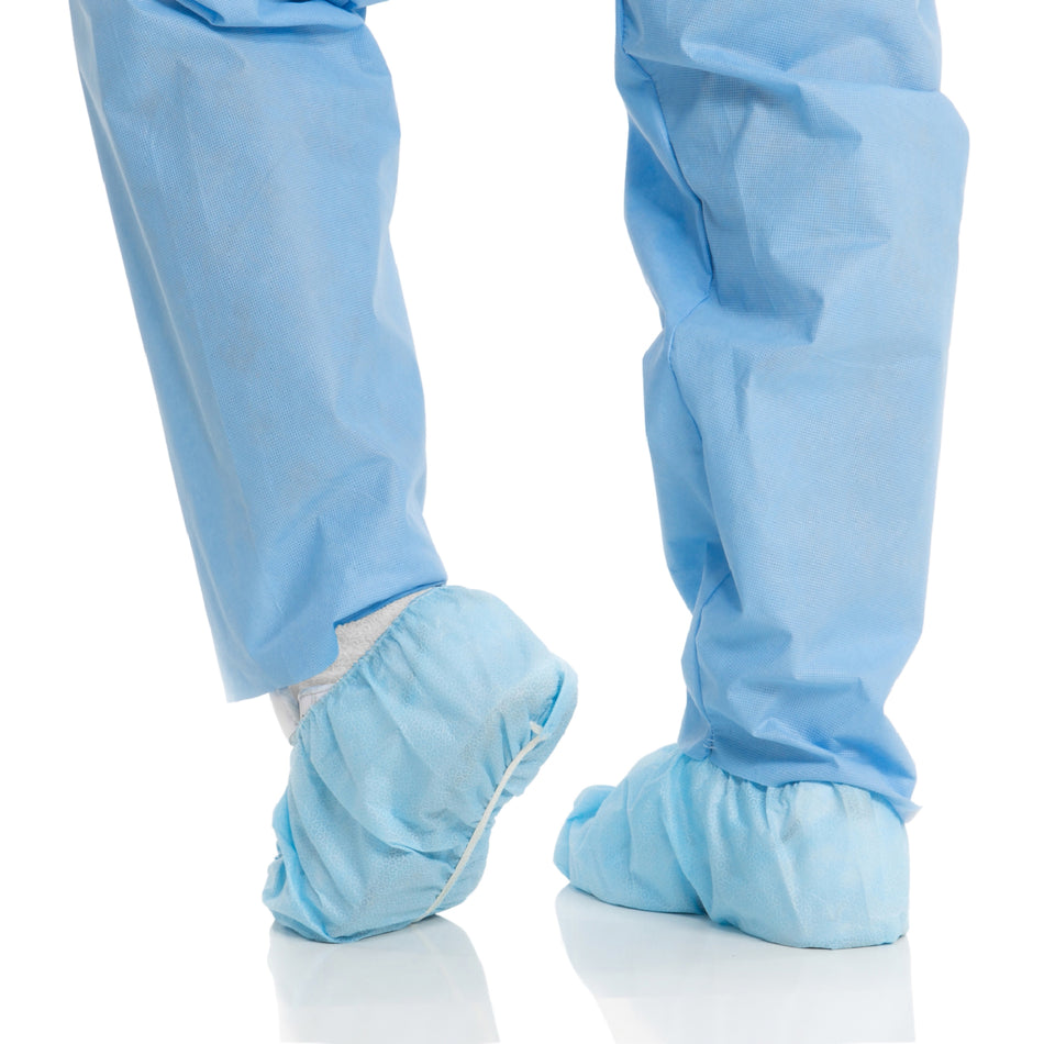 Halyard Shoe Cover-Shoe Cover Halyard One Size Fits Most Shoe High Without Tread Blue NonSterile