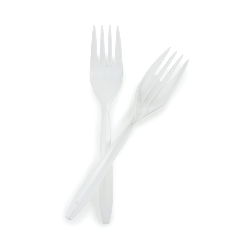McKesson Polypropylene Fork, White-Fork McKesson Medium Weight White Polypropylene