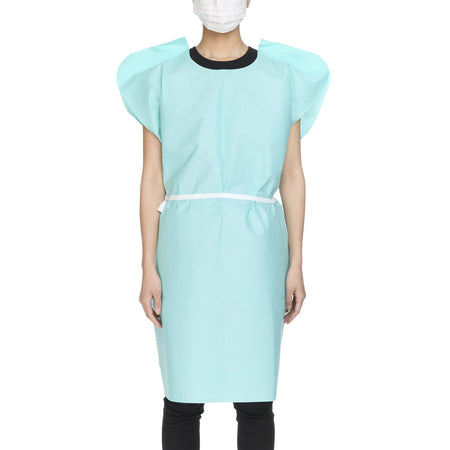 McKesson Patient Exam Gown, One Size Fits Most, Teal-Patient Exam Gown McKesson One Size Fits Most Teal Disposable