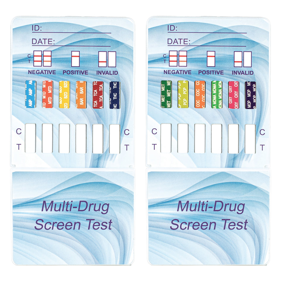 McKesson Consult 12-Drug Panel with Adulterants Drugs of Abuse Test Kit-"Drugs of Abuse Test Kit McKesson Consult AMP, BAR, BZO, COC, mAMP/MET, MDMA, MOP, MTD, OXY, PCP, TCA, THC 25 Tests CLIA Waived"
