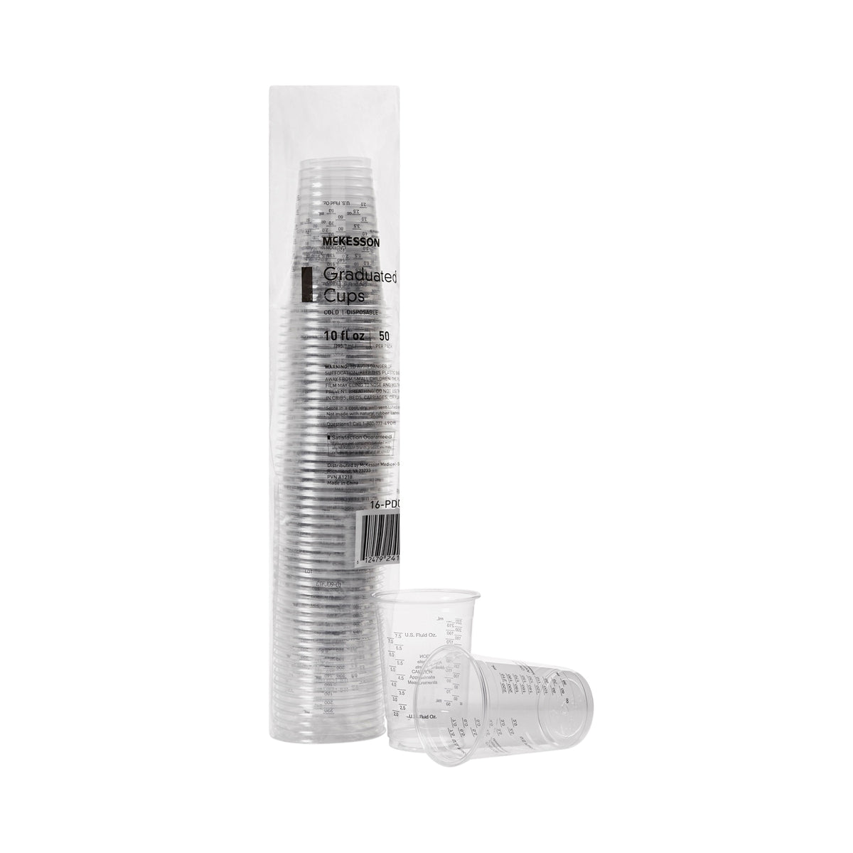 McKesson Graduated Drinking Cup, 10 oz., Clear-Drinking Cup McKesson 10 oz. Clear Polyethylene Disposable