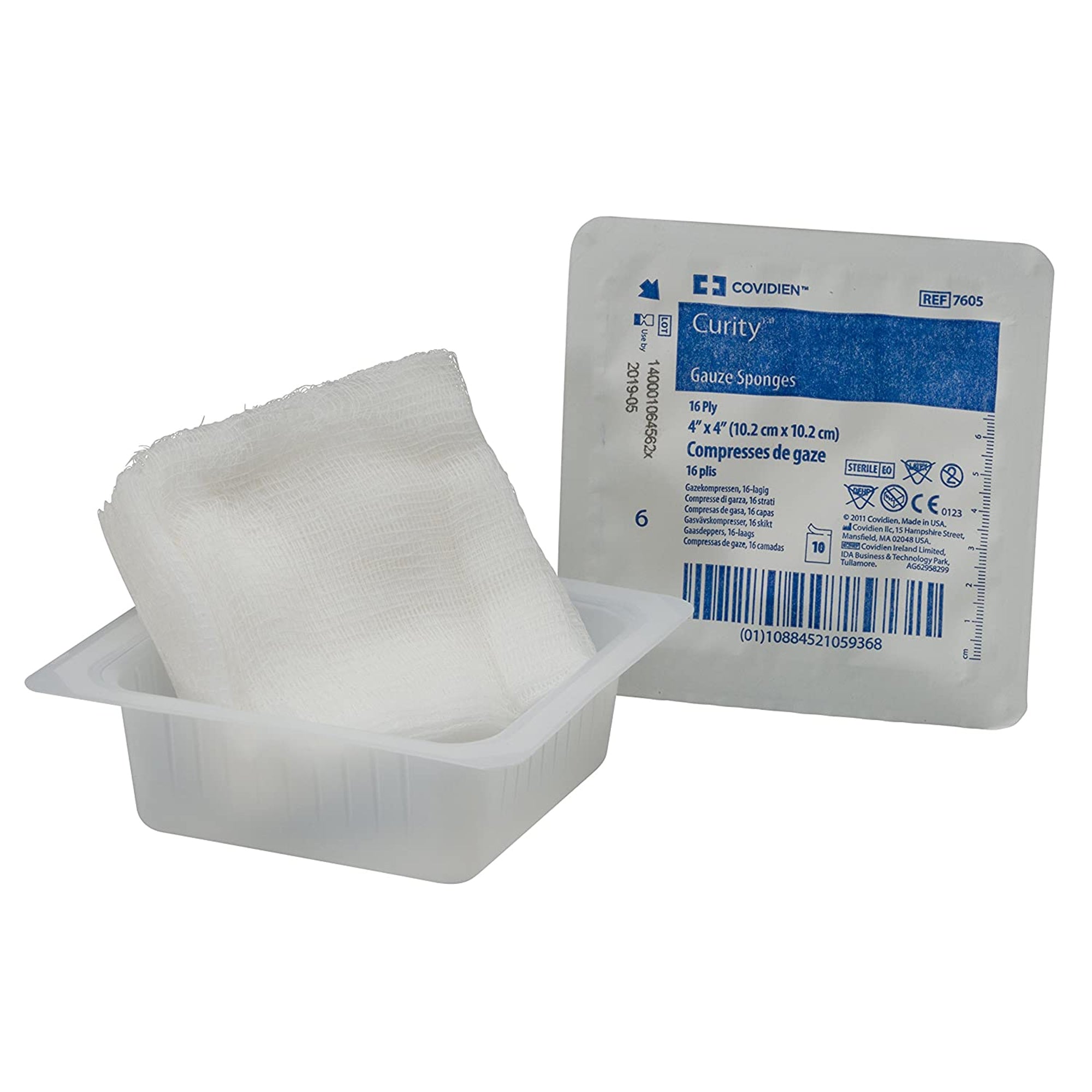 Curity Sterile USP Type VII Gauze Sponge, 4 x 4 Inch, 16-Ply-Gauze Sponge Curity 4 X 4 Inch 16-Ply Sterile 10 per Tray