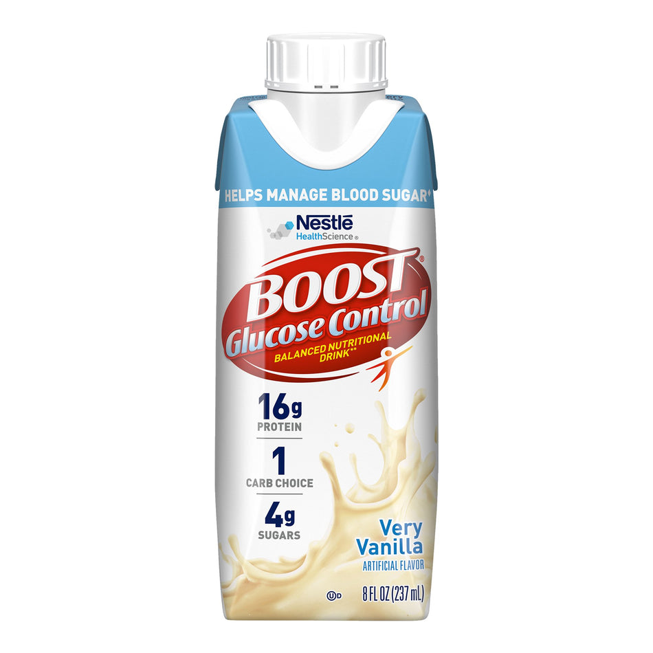 Boost® Glucose Control Vanilla Balanced Nutritional Drink, 8-ounce Carton - Nutritionals and Feeding Supplies>Nutritionals...