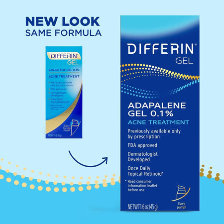 Differin® 0.1% Adapalene Gel Acne Treatment, 45-gram Pump Bottle - Personal Hygiene>Skin Care>Astringents and Acne Medicat...