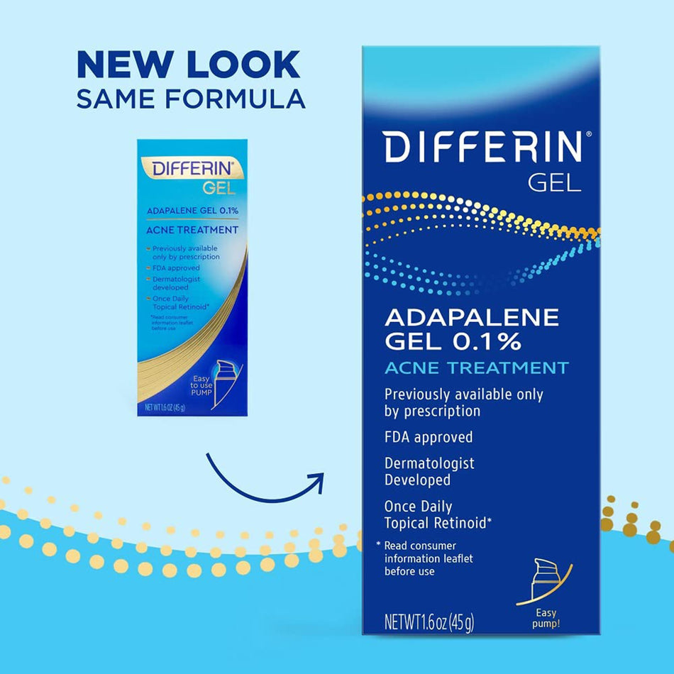Differin® 0.1% Adapalene Gel Acne Treatment, 45-gram Pump Bottle - Personal Hygiene>Skin Care>Astringents and Acne Medicat...