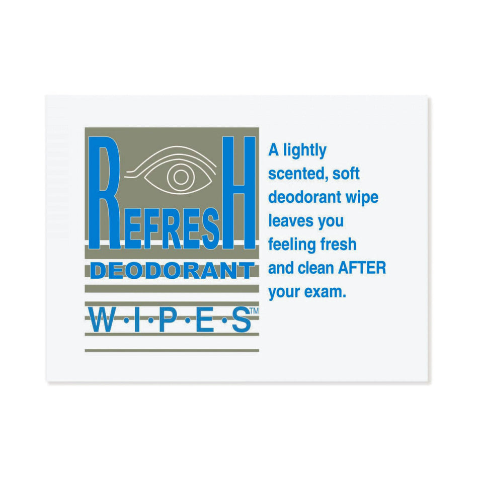 Refresh Deodorant Wipes Mammography Wipe-Deodorant Towelette PDC Refresh Deodorant Wipes Individual Packet Scented 50 Count