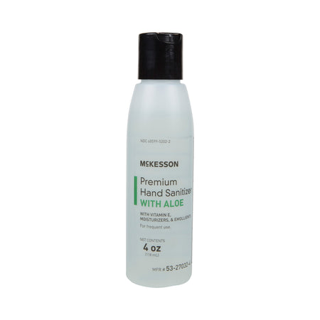 McKesson Premium Hand Sanitizer With Aloe, Ethyl Alcohol Gel, 4 oz Bottle-Hand Sanitizer with Aloe McKesson Premium 4 oz. Ethyl Alcohol Gel Bottle