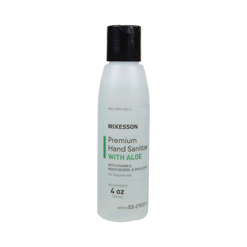 McKesson Premium Hand Sanitizer With Aloe, Ethyl Alcohol Gel, 4 oz Bottle-Hand Sanitizer with Aloe McKesson Premium 4 oz. Ethyl Alcohol Gel Bottle