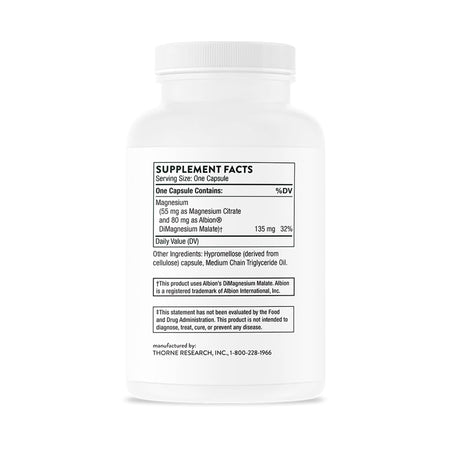 Thorne Magnesium CitraMate Dietary Supplement-Dietary Supplement THORNE Magnesium CitraMate Magnesium 135 mg Strength Capsule 90 per Bottle