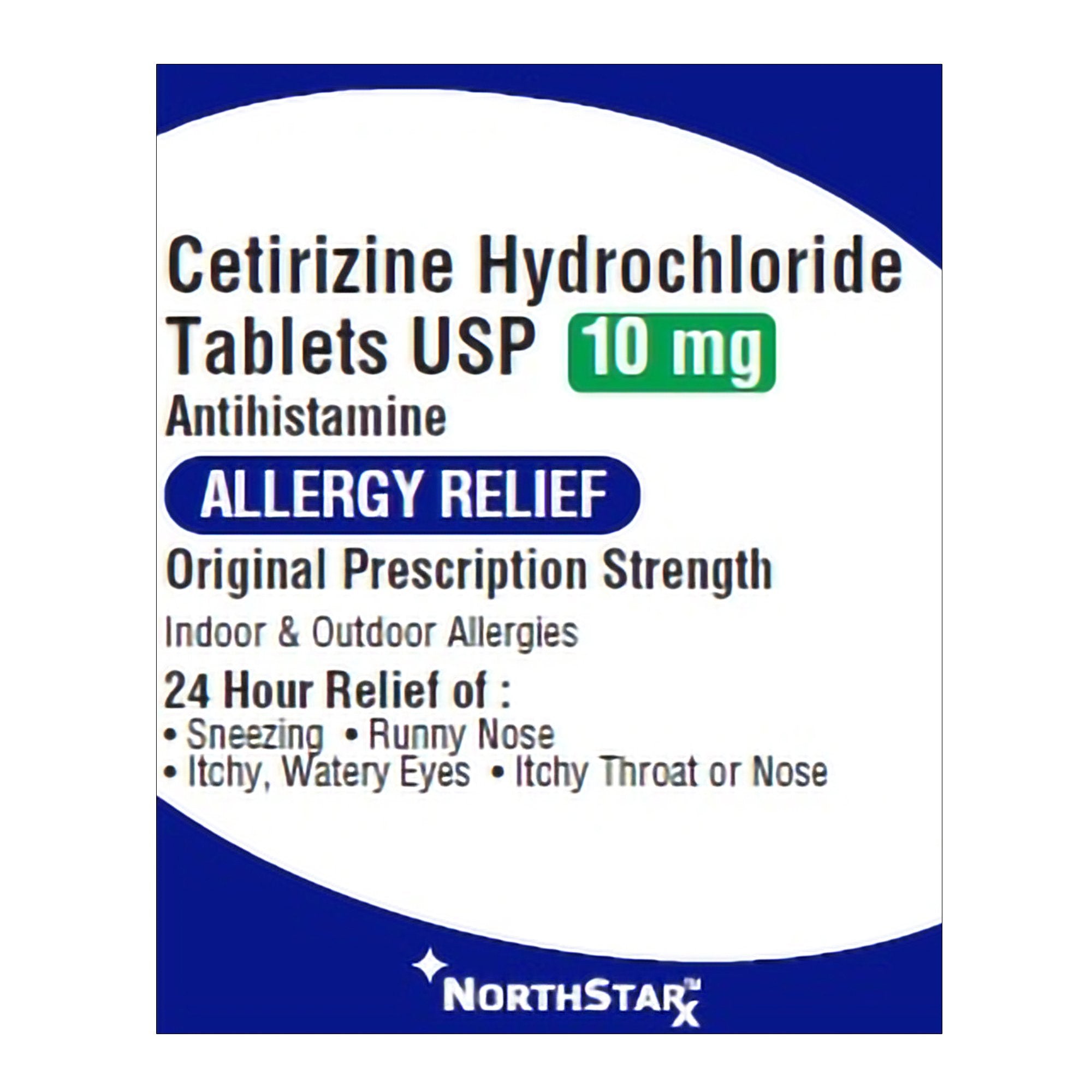 NorthStar Rx Cetirizine Antihistamine-Cetirizine HCl 10 mg Tablet 30 Tablets