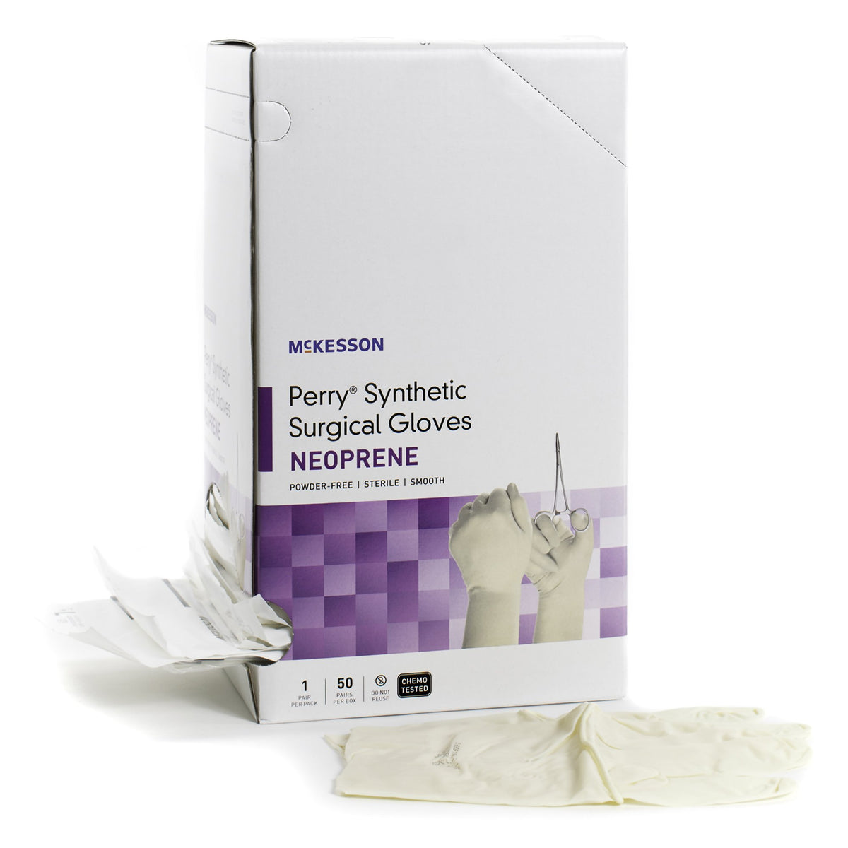 McKesson Perry Polychloroprene Surgical Glove, Size 9, Cream-Surgical Glove McKesson Perry Synthetic Surgical Gloves Size 9 Sterile Polychloroprene Standard Cuff Length Smooth Cream Chemo Tested