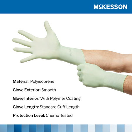 McKesson Perry� Performance Plus Polyisoprene Surgical Glove, Size 7.5, Green-Surgical Glove McKesson Perry� Performance Plus Size 7.5 Sterile Polyisoprene Standard Cuff Length Smooth Green Chemo Tested