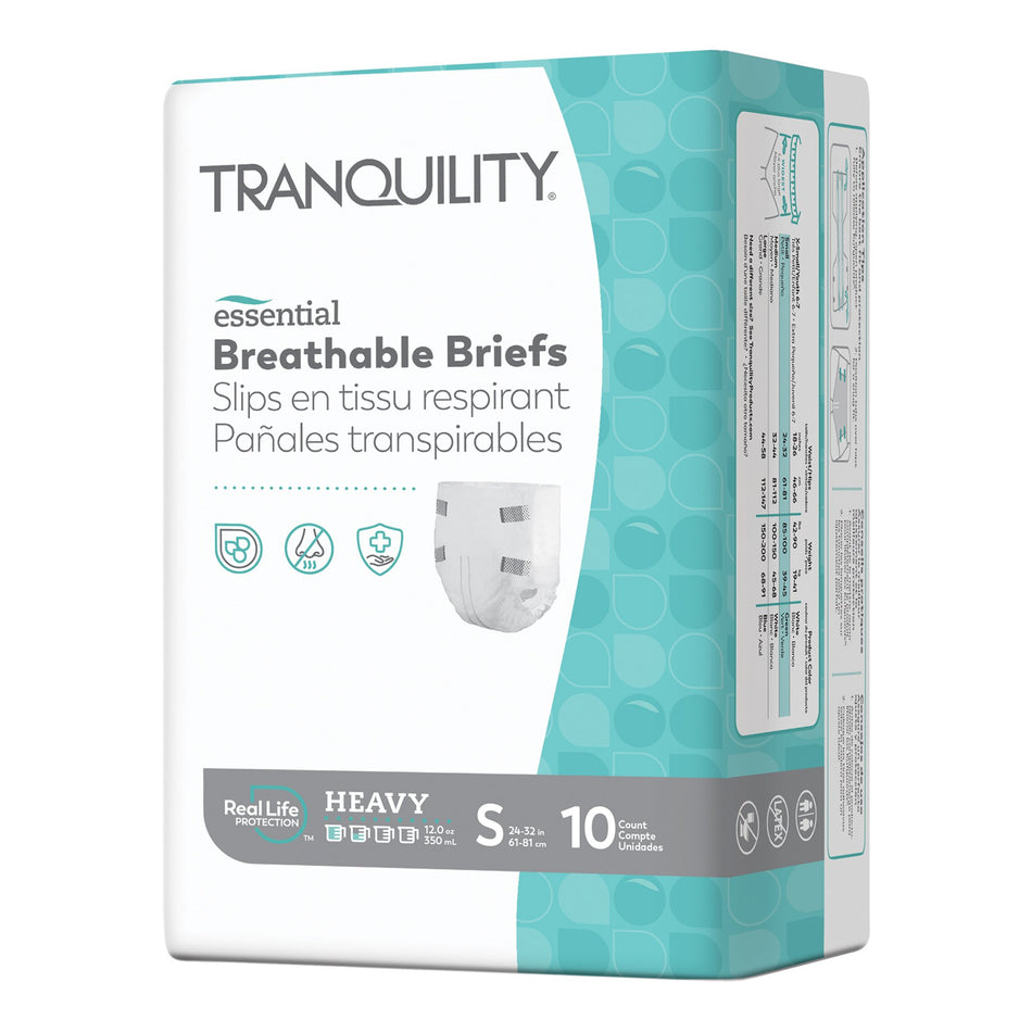 Tranquility Essential Heavy Incontinence Brief, Small-Unisex Adult Incontinence Brief Tranquility Essential Small Disposable Heavy Absorbency