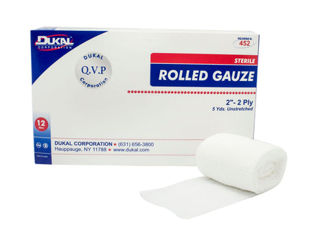 Dukal Sterile Fluff Bandage Roll, 2 Inch x 5 Yard, 2-Ply-Conforming Bandage Dukal 2 Inch X 5 Yard 2-Ply Sterile 1 per Pack