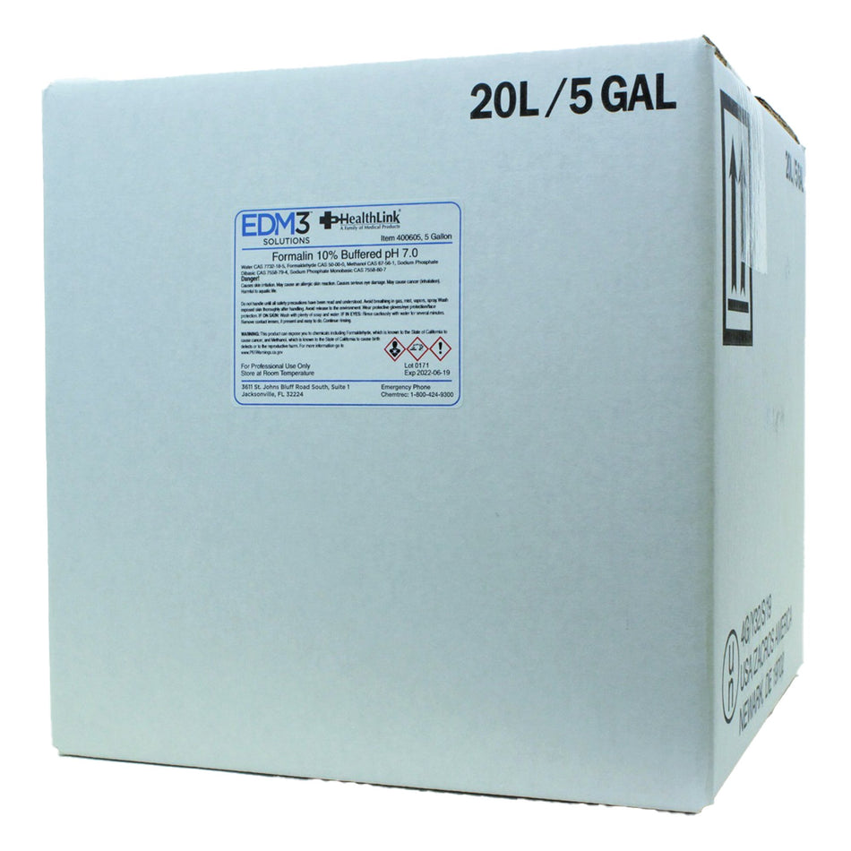 Healthlink 10% Phosphate Buffered Formalin Histology Reagent, 5-gallon cubitainer-Histology Reagent Phosphate Buffered Formalin ACS Grade 10% 5 gal.