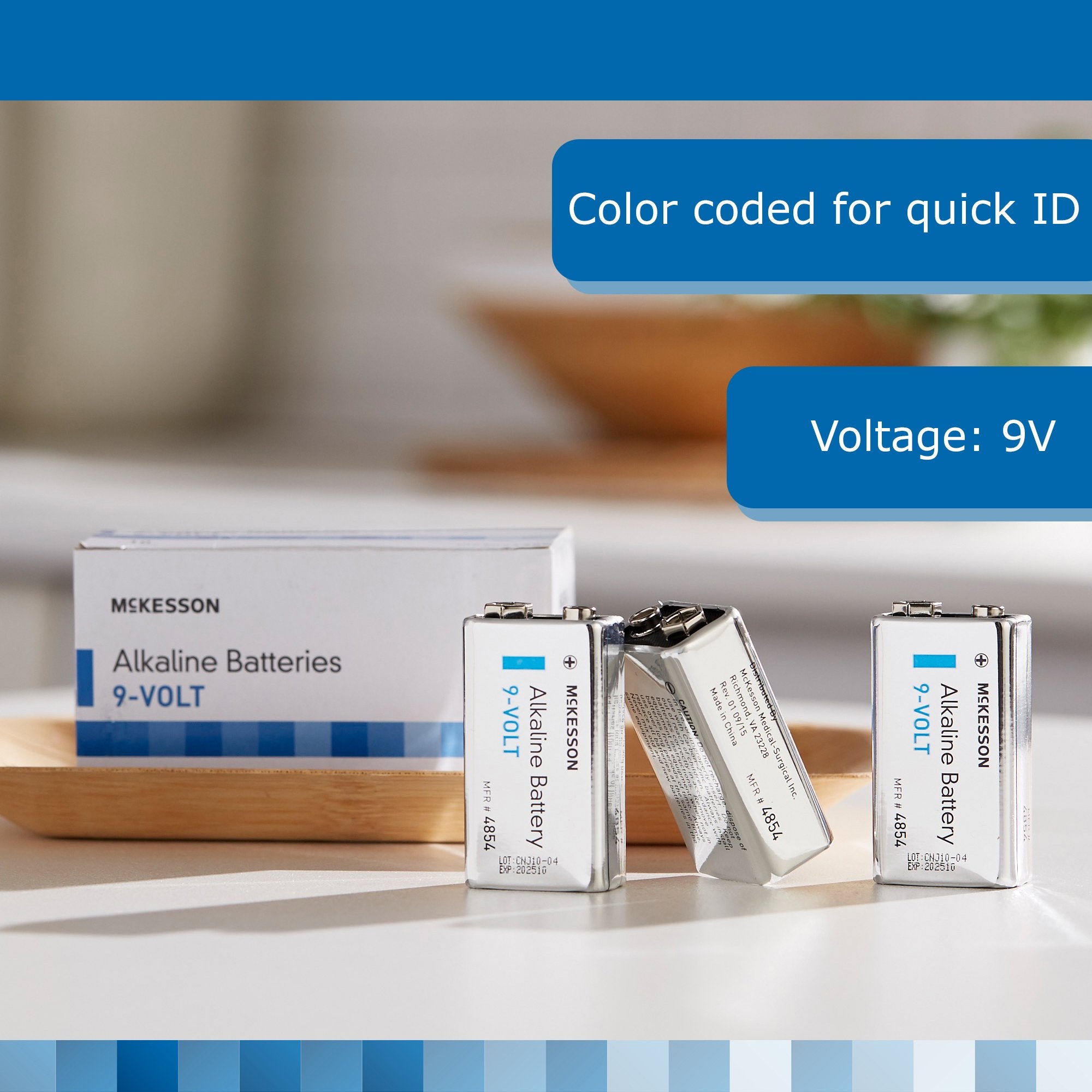 McKesson Alkaline Battery, 9V Cell-Alkaline Battery McKesson 9V Cell 9V Disposable 10 Pack