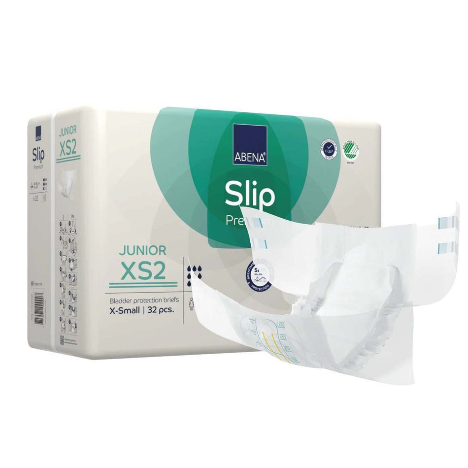 Abena Slip Premium Junior XS2 Incontinence Brief, Extra Small-Unisex Youth Incontinence Brief Abena Slip Premium Junior XS2 X-Small Disposable Heavy Absorbency